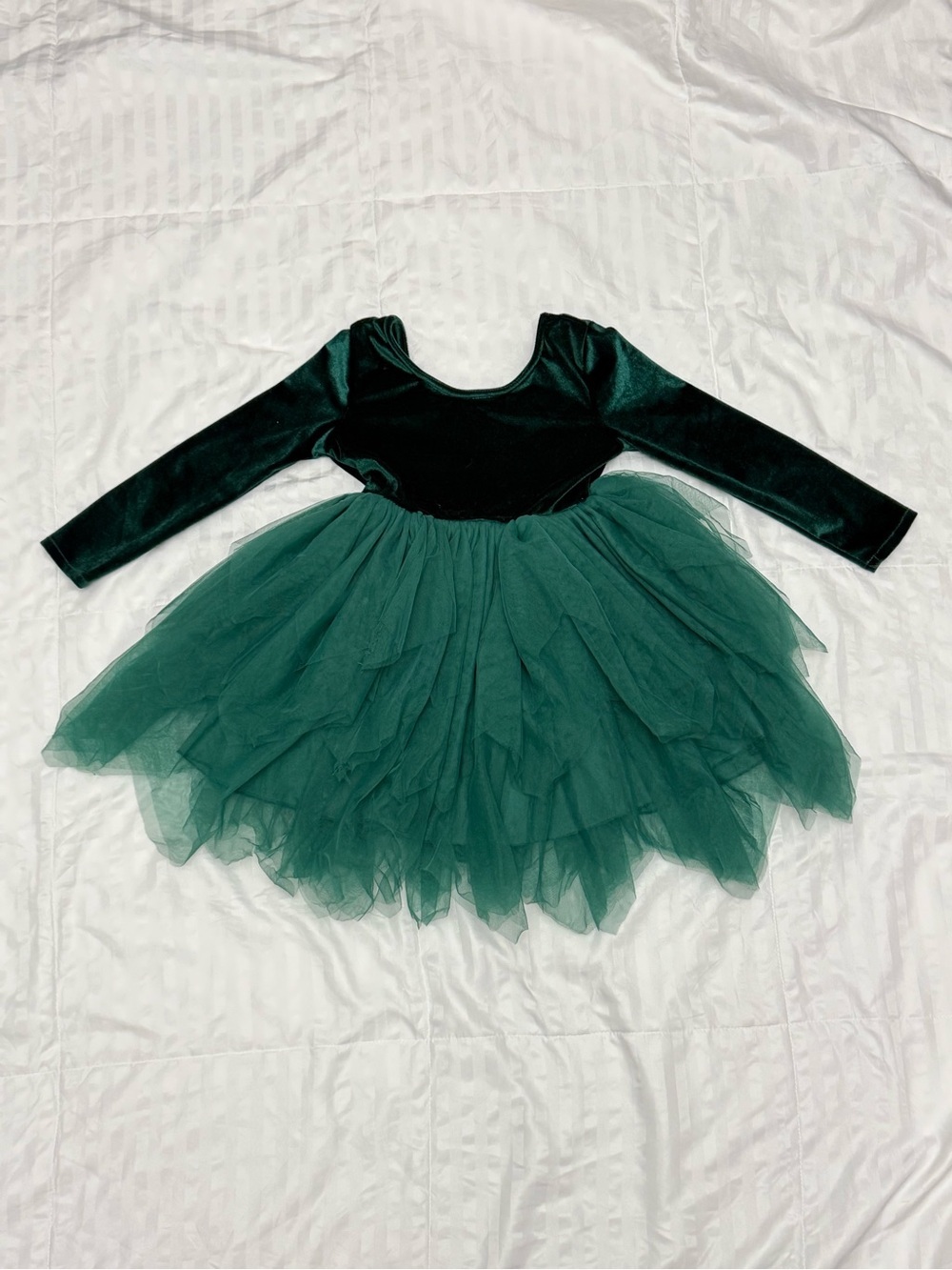 Girls Emerald Velvet & Tulle Dance Costume